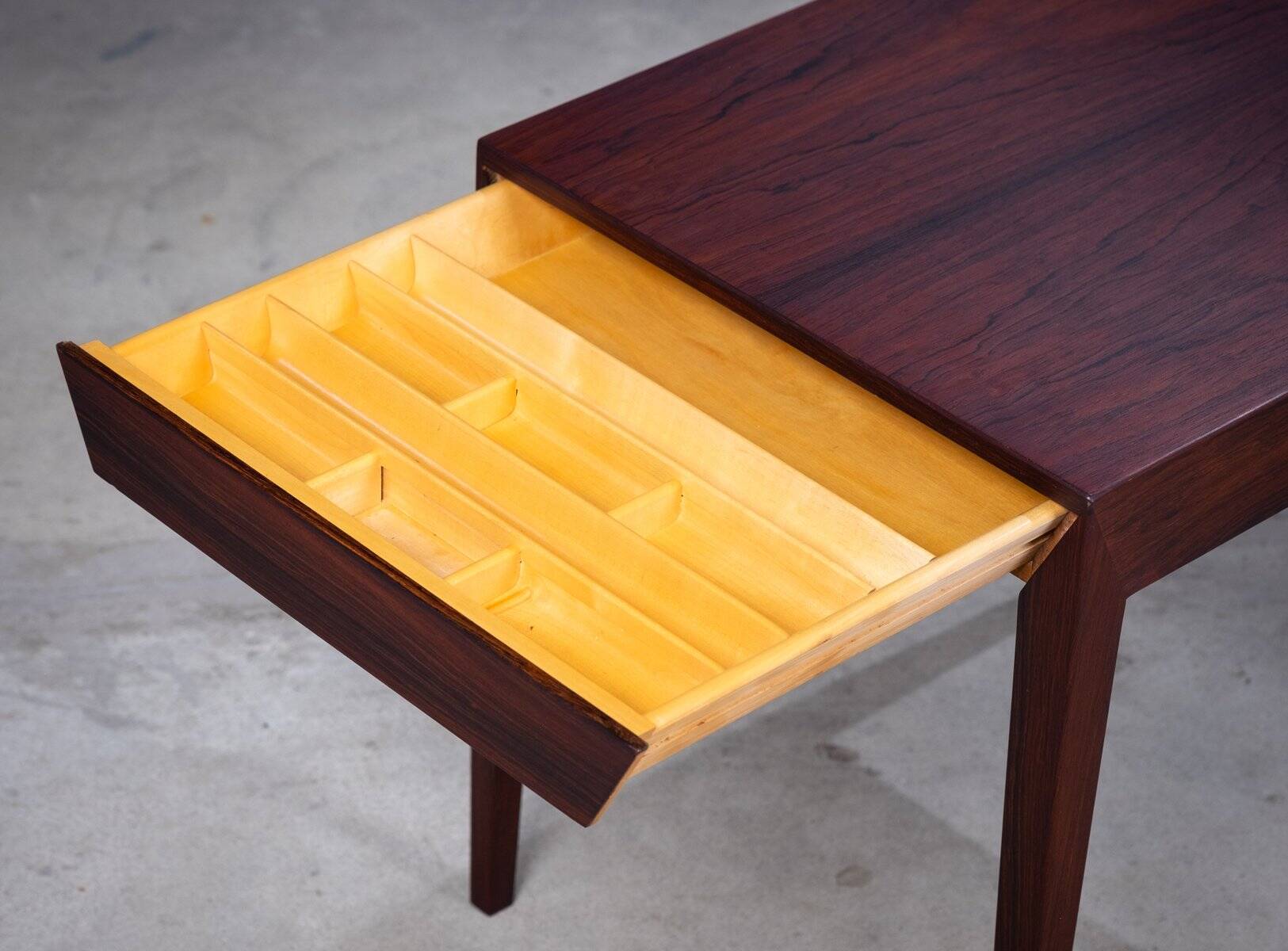 Side Table with Drawer in Rosewood by Severin Hansen for Haslev Møbelsnedkeri, 1950s
