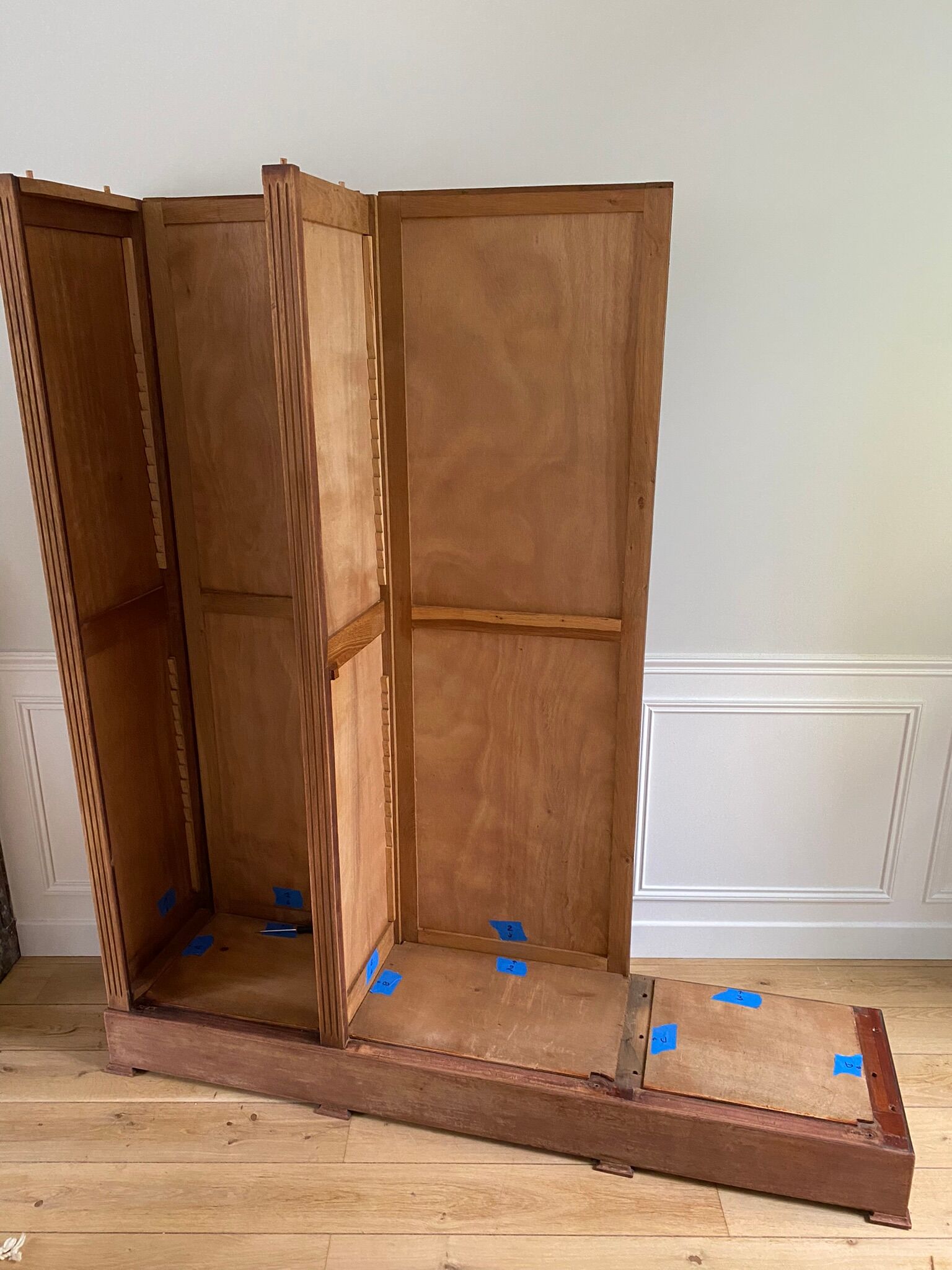 Showcase three vintage glass doors