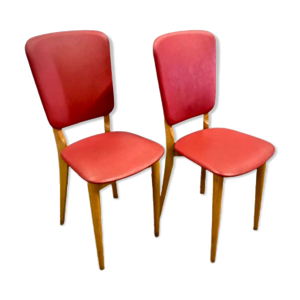 chaises vintage rouge