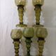 5 green crystal Roemer wine glasses, 19th century vintage in crystal.