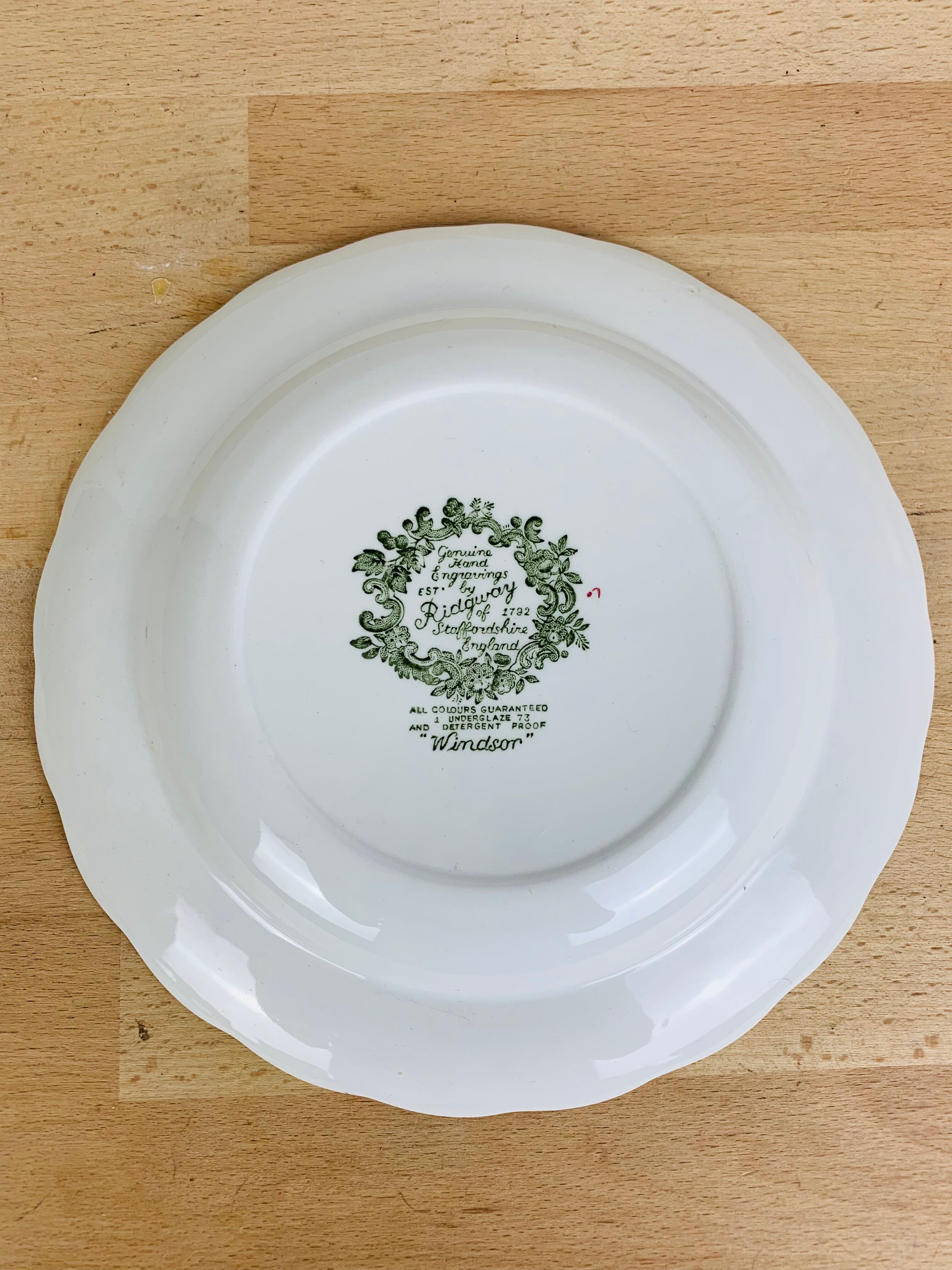 6 assiettes creuses Windsor par Ridgway Staffordshire