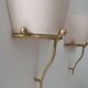 Pair of vintage wall lights, solid brass and ecru fabric, France 1980