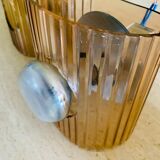 Set of 3 vintage wall lamps in smoked plexiglass, circa 1970's