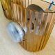 Set of 3 vintage wall lamps in smoked plexiglass, circa 1970's