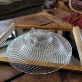 Spiral molded glass bowl – 1950s – 29 cm diameter
