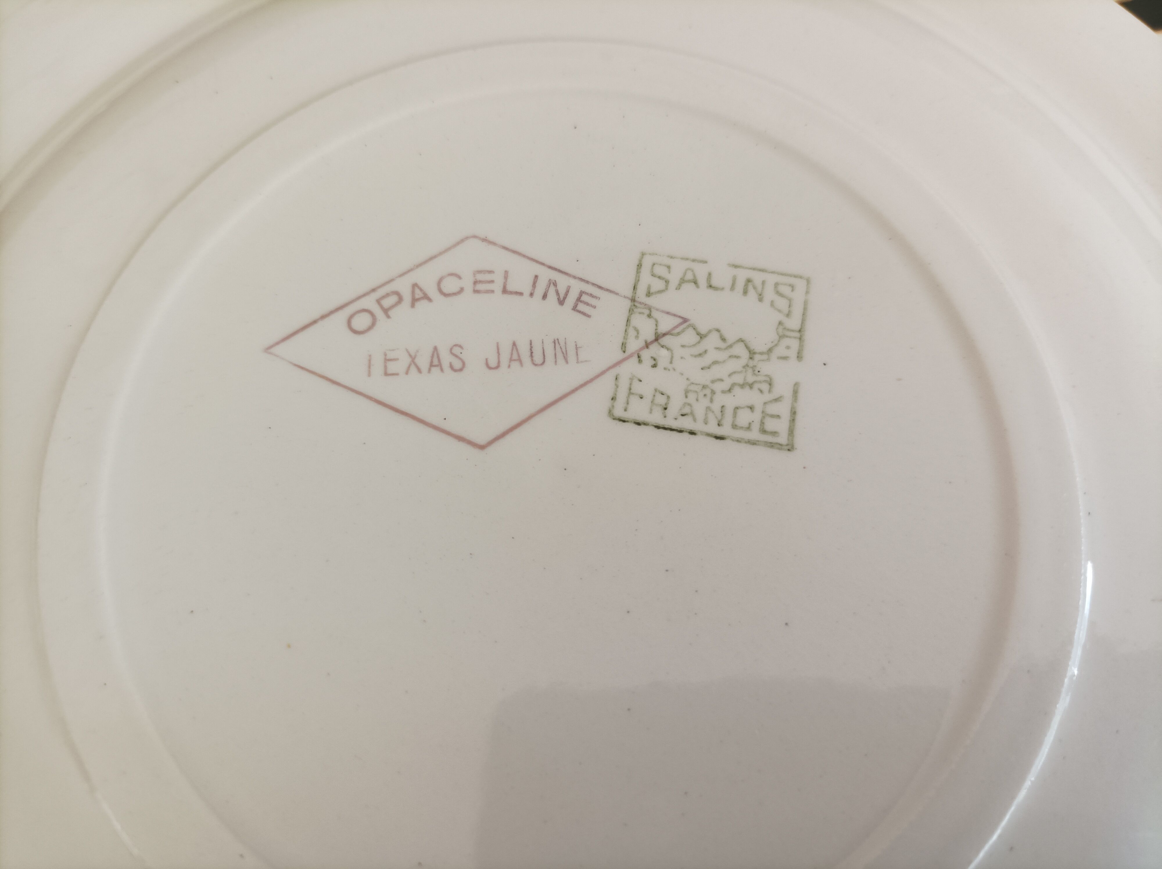 Lot de 11 assiettes plates, 18,5 cm  Salins France Modèle Opaceline Texas Jaune