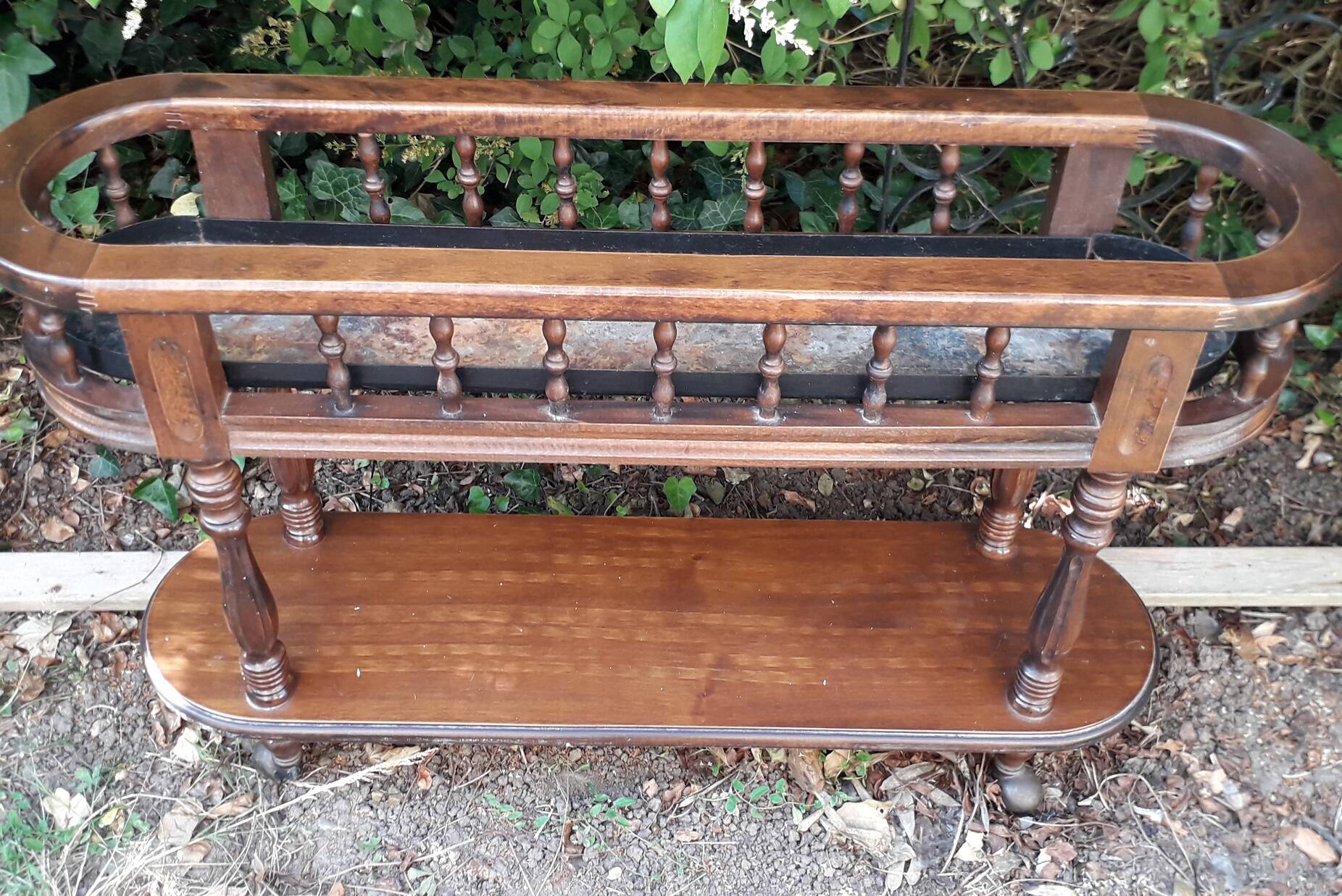 Wooden planter on wheels