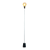 Minimalist floor lamp in cast iron and chrome metal