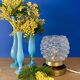 Vintage globe table lamp in moulded glass