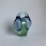 Art Glass Bowl in Blue by Jan Beranek for Skrdlovice, Czechoslovakia