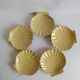 Set of 5 vintage beige ceramic scallop shells