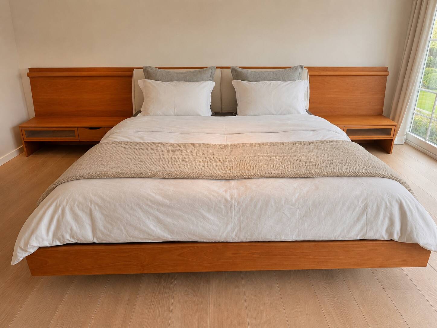 Poliform Morgante – exceptional walnut solid wood bedroom set