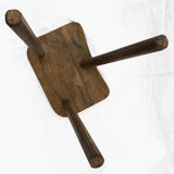 Solid wood milking stool