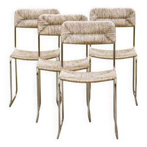 Quatre chaises paillées