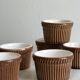 8 antique ceramic ramekins, brown finish