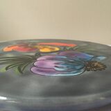 Blue flower underside signed La Roue de Vallauris