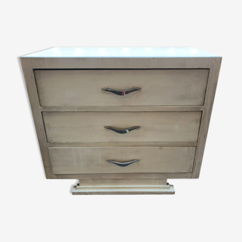 Chest of drawers with 3 drawers painted white