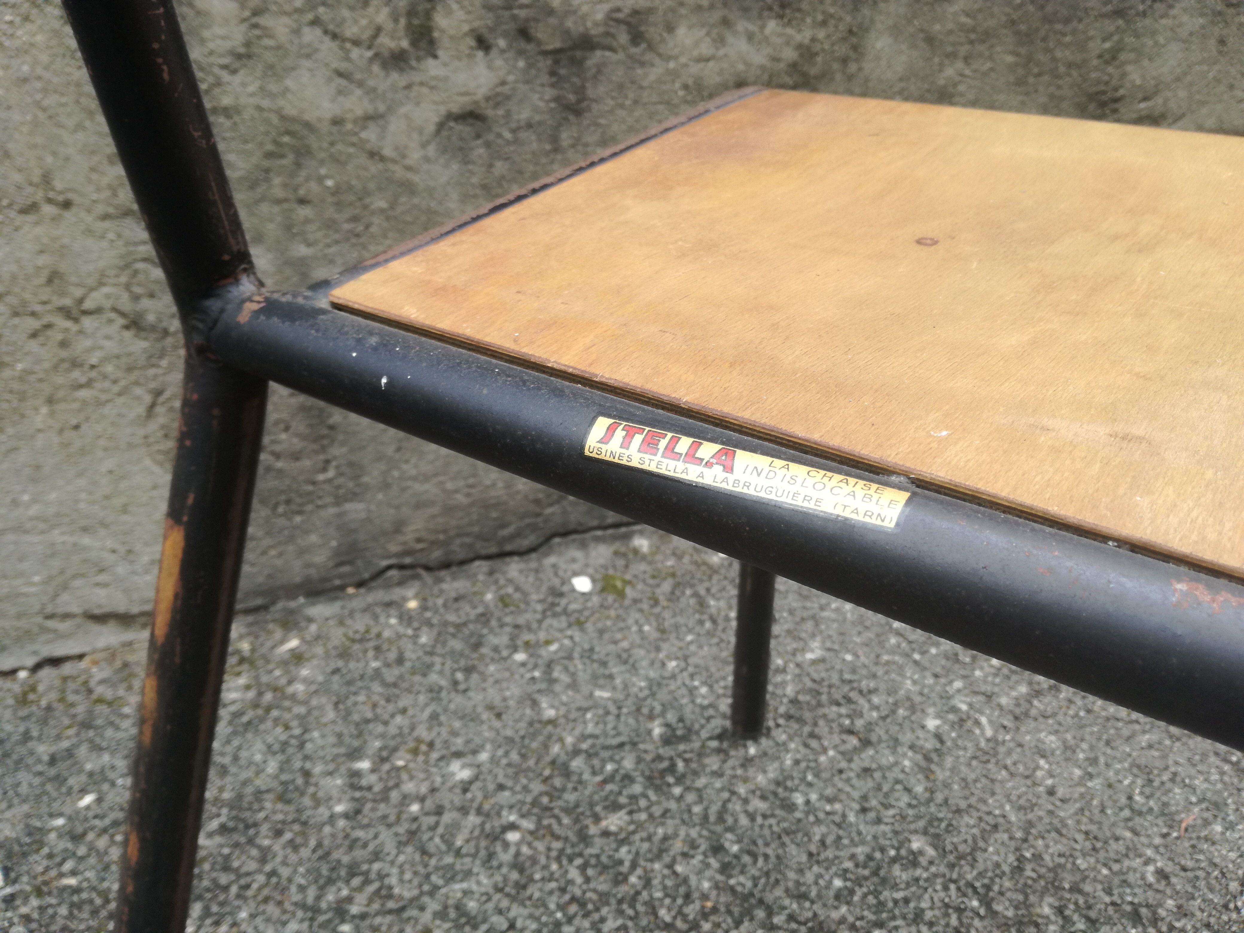 4 vintage Stella school chairs