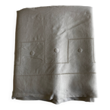 Modernist linen thread sheet 1940 embroidered with polka dots and days without monogram 240cm