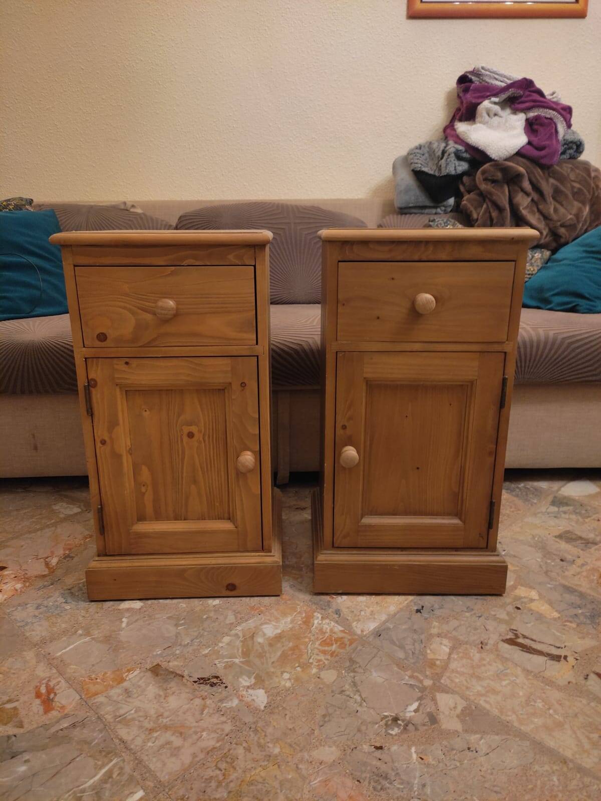 Solid wood bedside tables