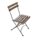 Garden chairs in wood and wrought iron