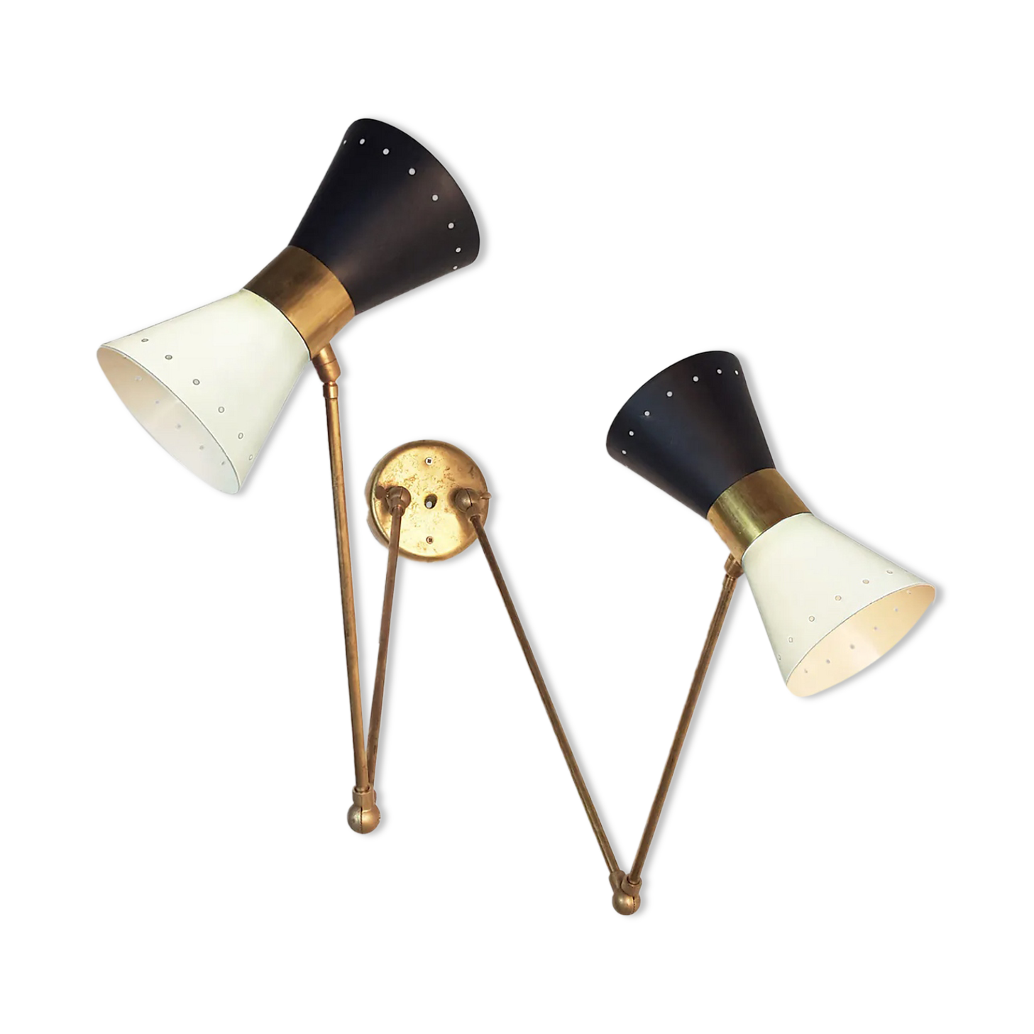 Wall lamp double diabolo black & white