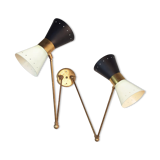 Wall lamp double diabolo black & white