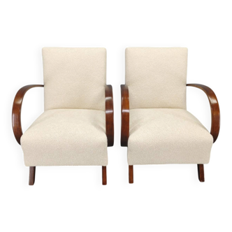 Pair of Halabala Art Deco Armchairs, 1940s