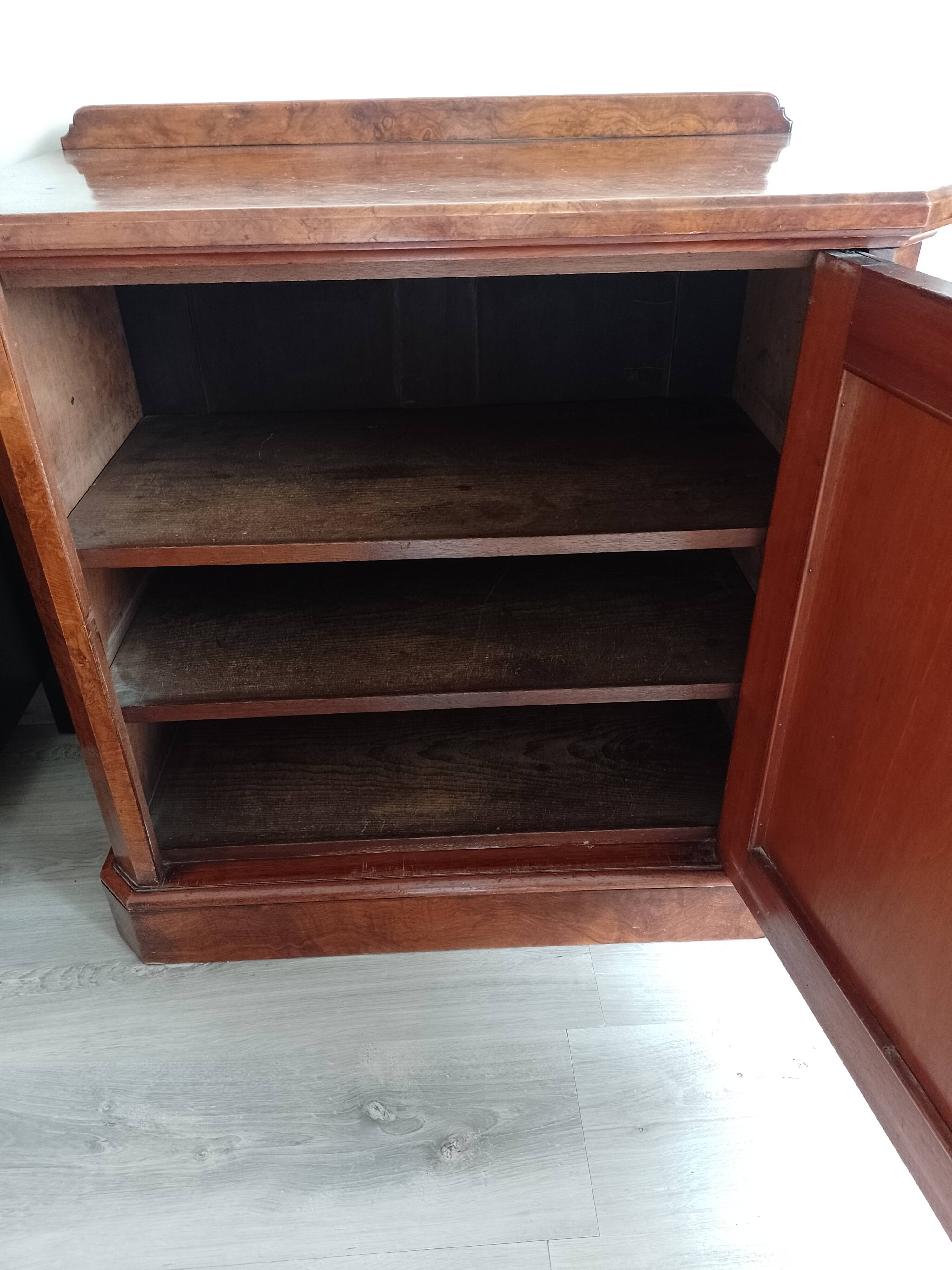 Beautiful small antique buffet in polished walnut.