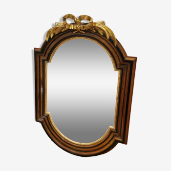 Miroir en bois et stuc