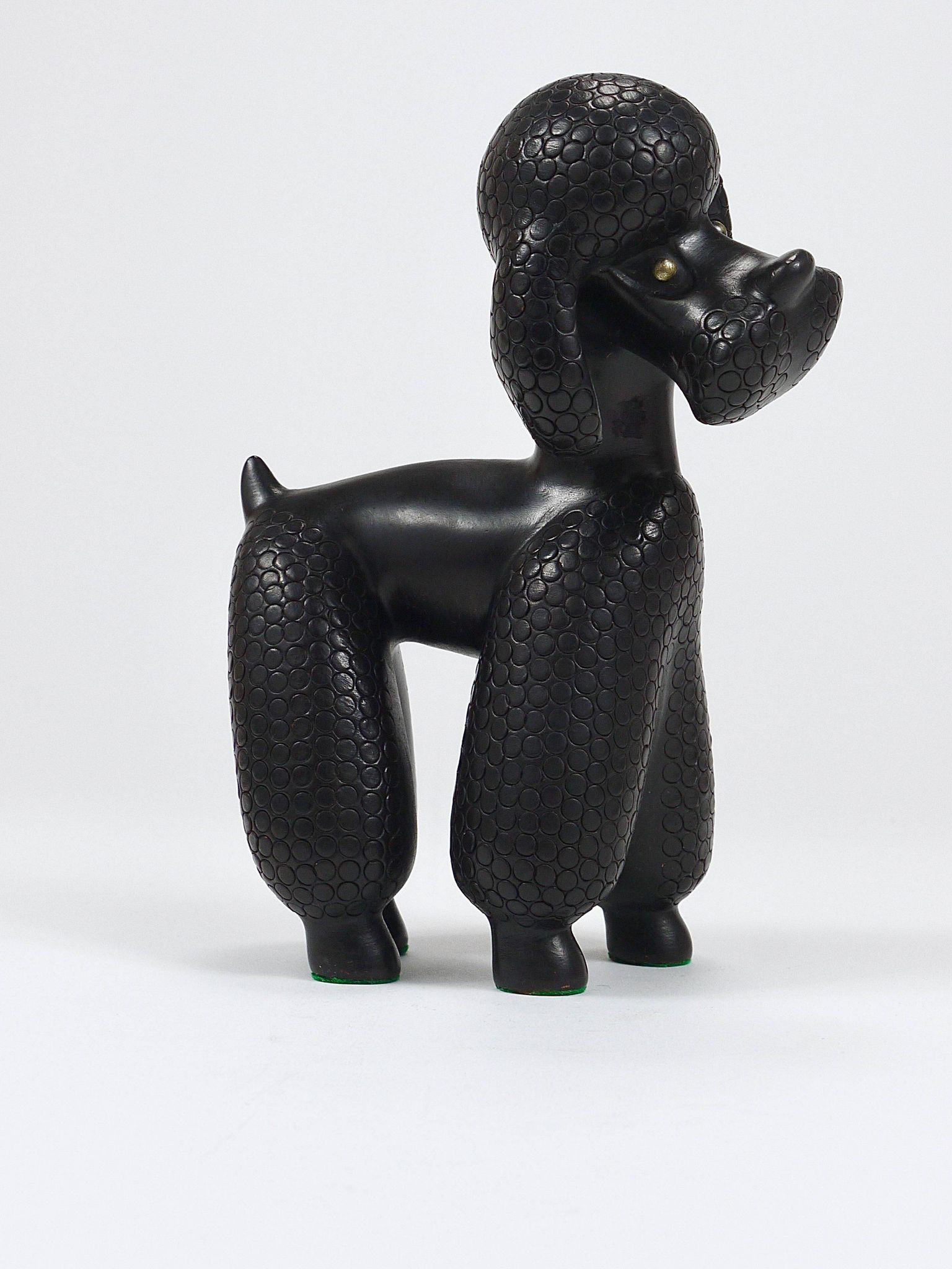 Charming figurine sculpture of a poodle dog by Leopold Anzengruber, Austria, 1950s.