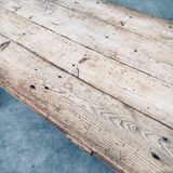 French Country Design Pine Dining Table with Drawer, France, 1930s