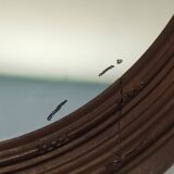 Antique oval mirror in carved wood – Louis XVI style, ribbon bow decoration, mid