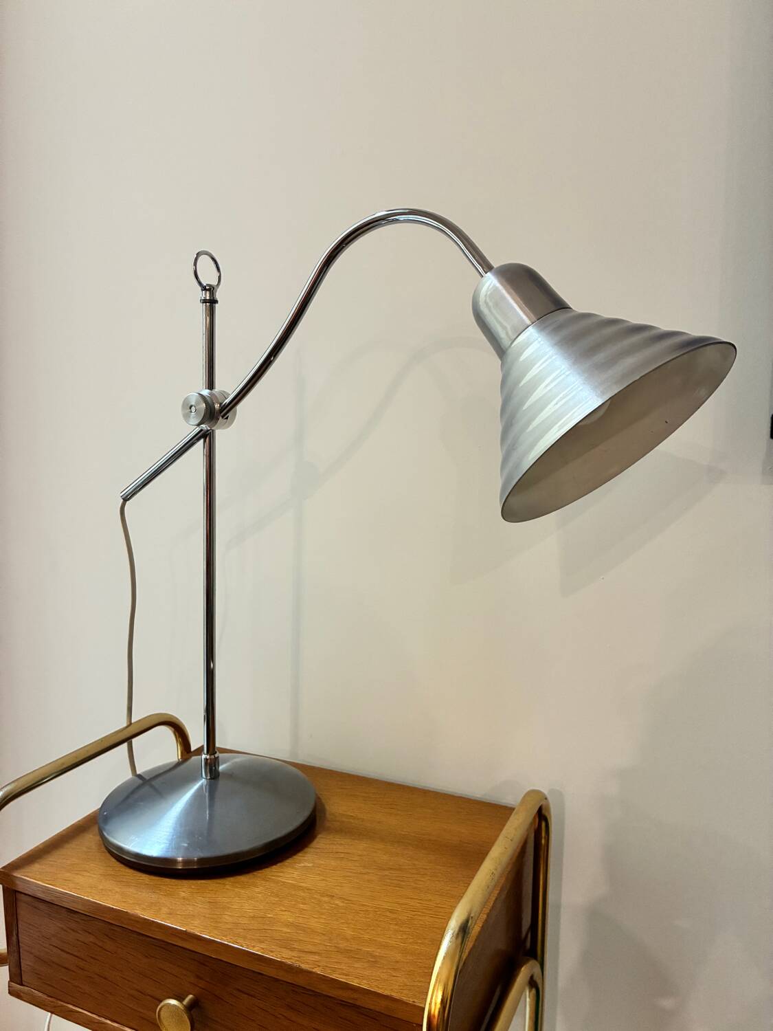 Large vintage Aluminor steel lamp