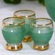 Carafe à liqueur verte et ses 6 verres