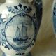 Pair of delft earthenware vases from holland with marine boat decor