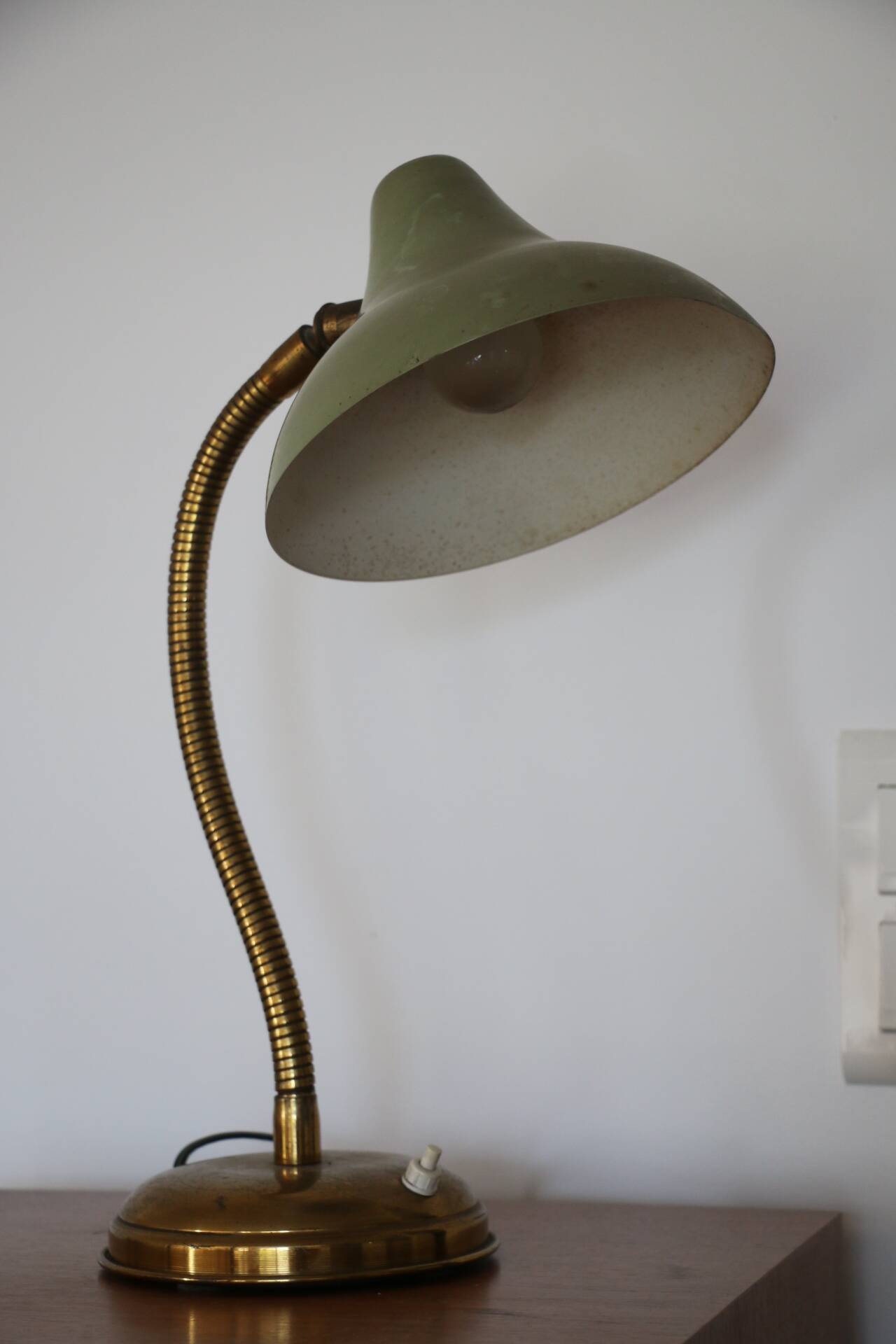 Lampe à poser laiton verte 420mm