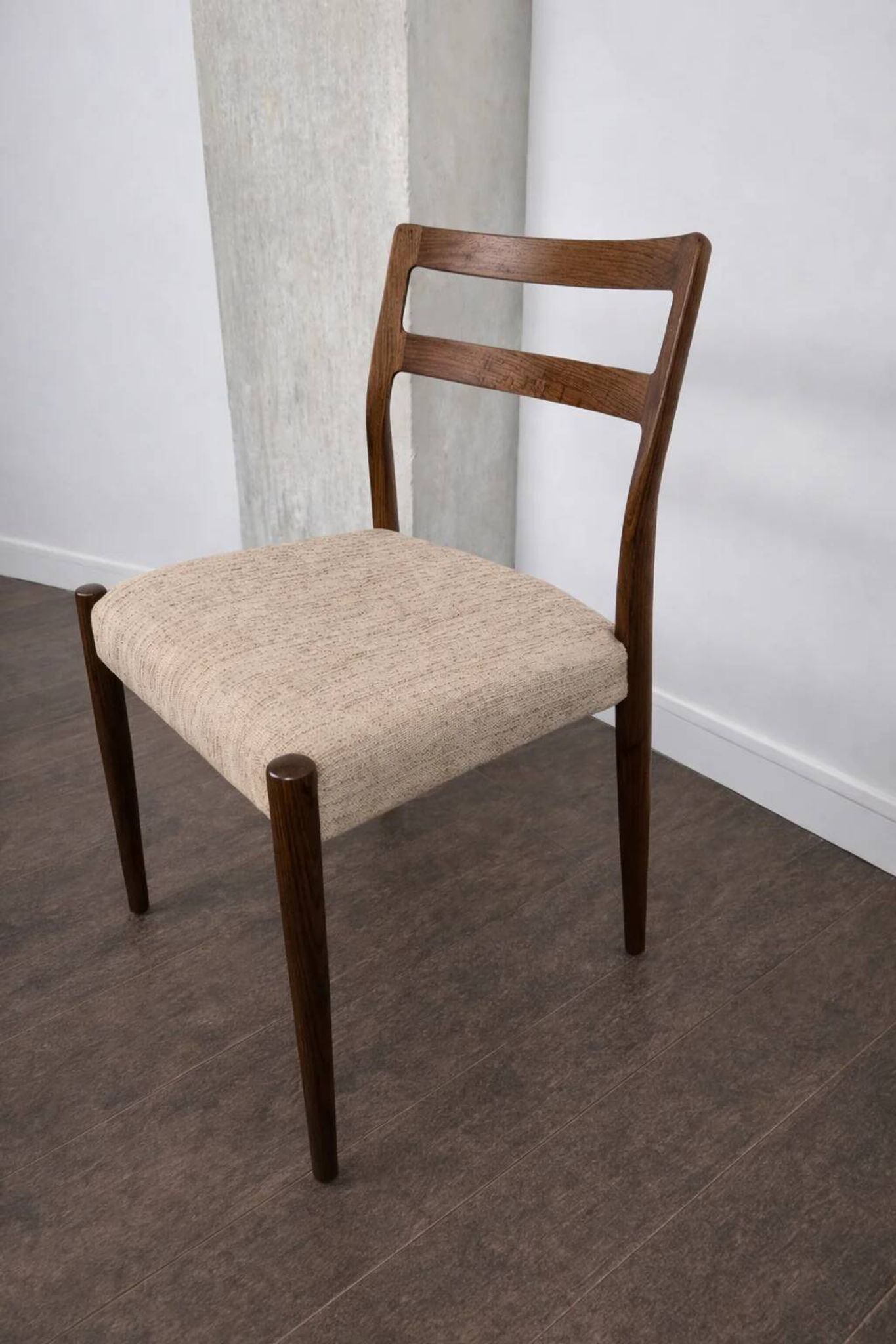 Rosewood chair with fabric by Johannes Andersen for Uldum Møbelfabrik, Denmark, 1960.