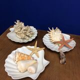 Three cups scallops in porcelain