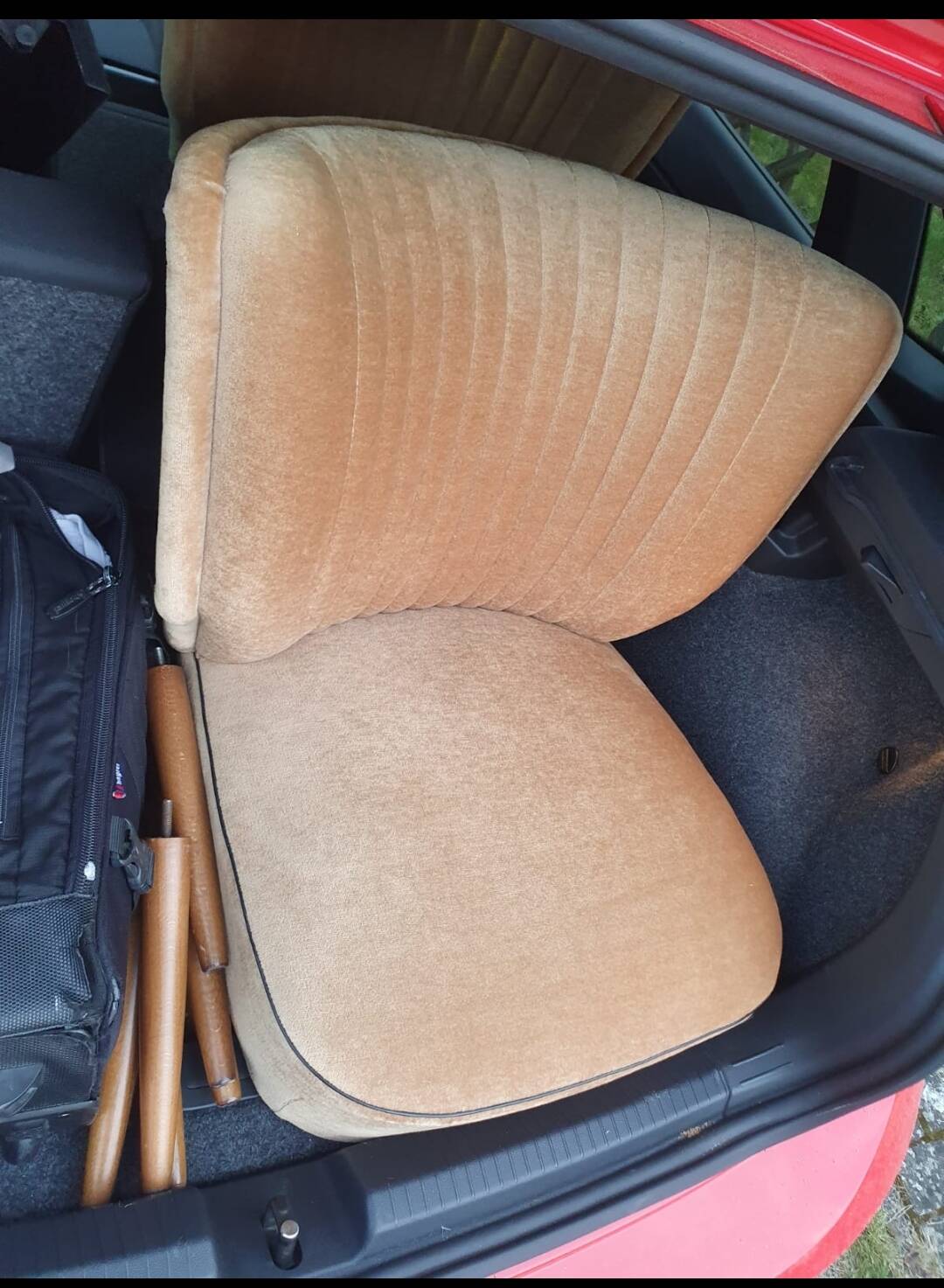 Cocktail armchairs shell back 60s 70s velvet