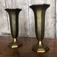 Pair of old art deco vases in vintage brass