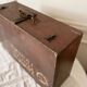 Large wooden trunk suitcase with Tunisia inscription