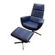 Leather arm chair with footstool
