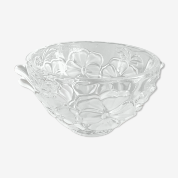 Coupe en verre et cristal décor relief