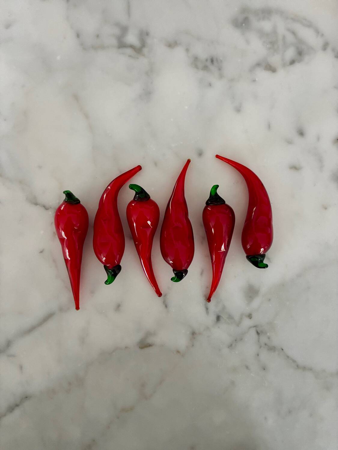 Six "Spicy" Murano glass knife rests - 1970.