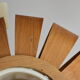 Scandinavian-style wooden pendant light.