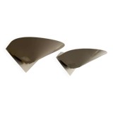 Pair of vintage wall lights, white lacquered metal, France 1970