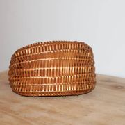 Petit panier vintage en osier tressé – Anse intégrée – Vannerie rétro