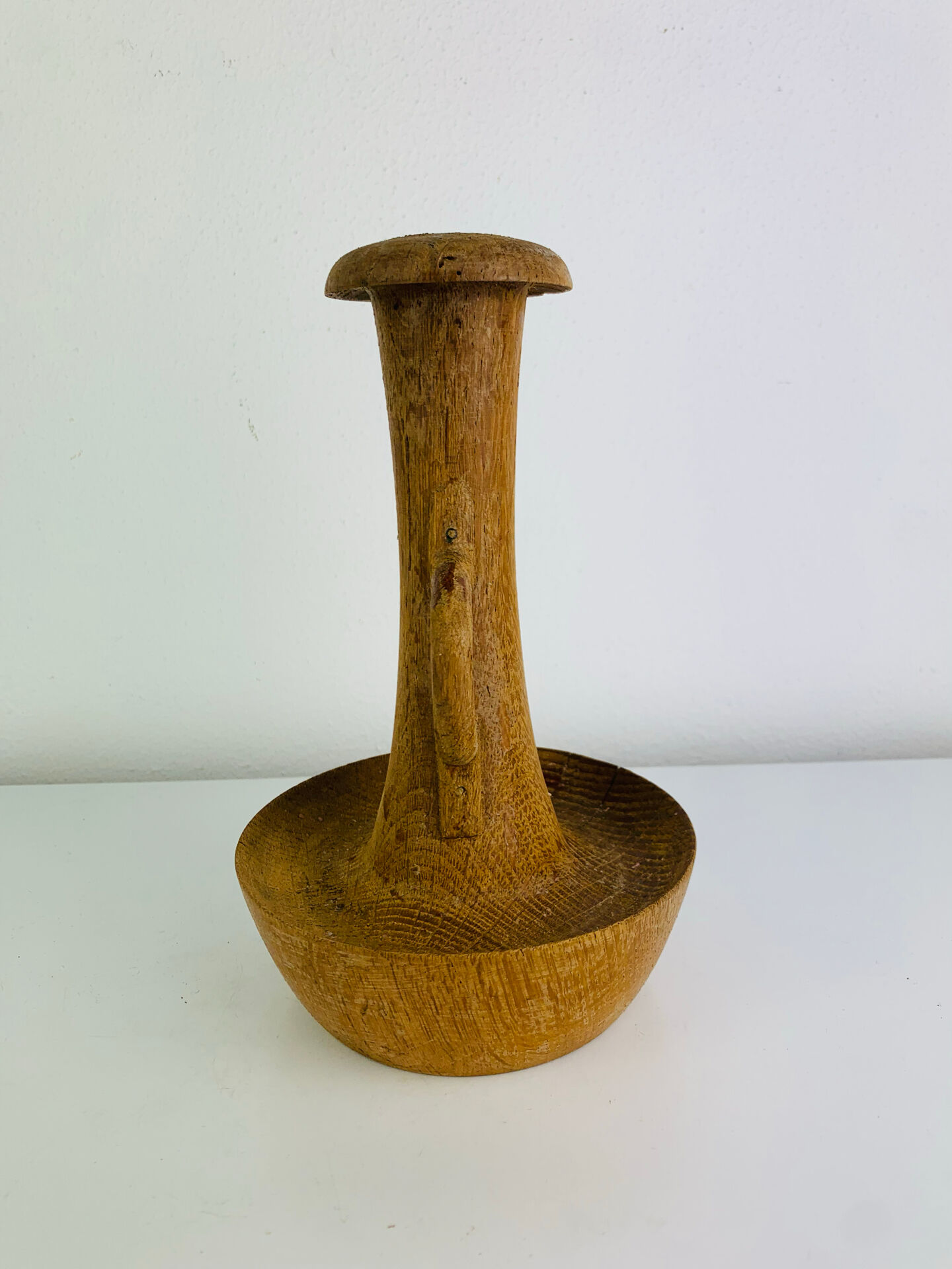 Brutalist candle holder made of solid wood