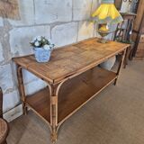 Vintage rattan console